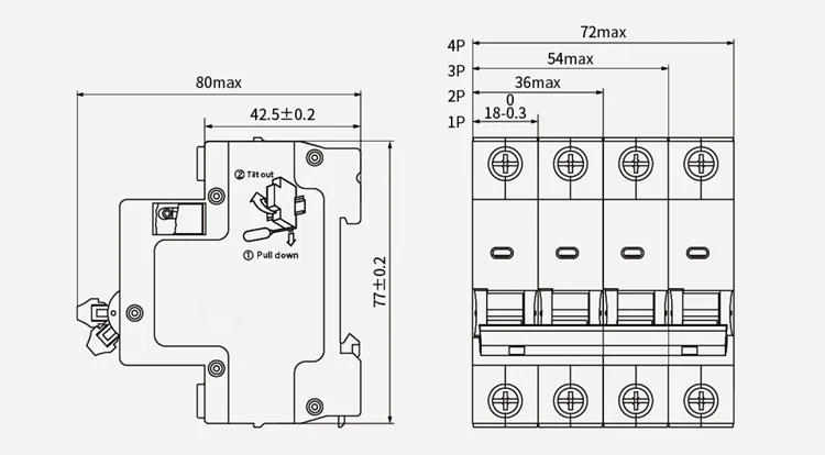 WSB1-80 Miniature Circuit Breaker detail 1